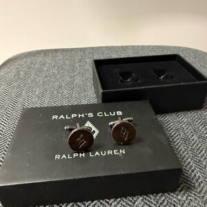 Ralph Lauren Silver and Black Cufflinks